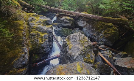 waterfall on a mountain side