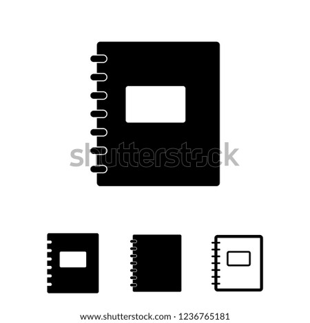 Notebook icon vector, book symbol set