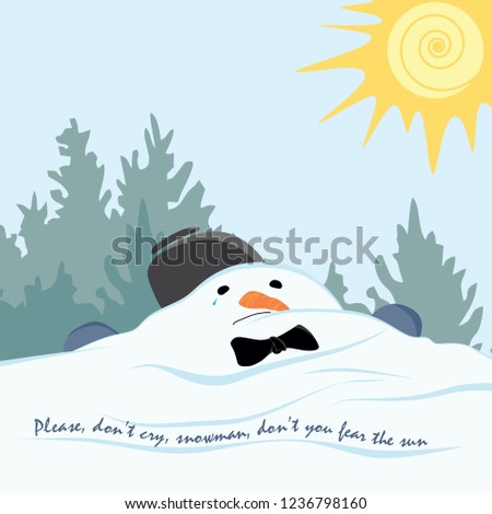 melting sad snowman