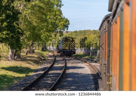 Diesel Engine On Train Trip Up Valley