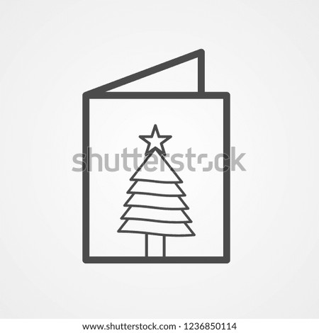 Christmas greeting card vector icon sign symbol