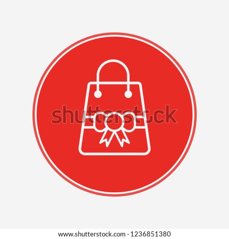 Christmas shopping bag vector icon sign symbol
