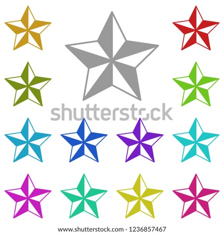 star icon in multi color. Simple glyph vector of web set for UI and UX, website or mobile application