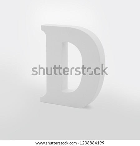 D letter isolated on white background
