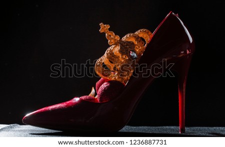 shoes with christmas decorations isolated