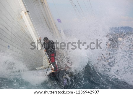 sailing boat race Royalty-Free Stock Photo #1236942907