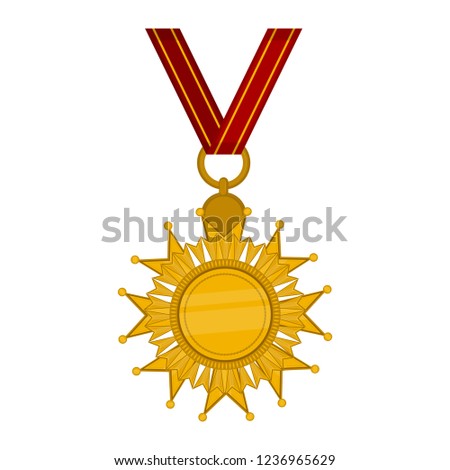 Isolated golden medal icon. Vector illustration design