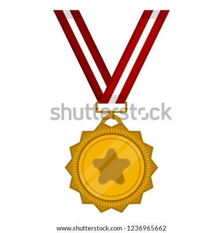 Isolated golden medal icon. Vector illustration design