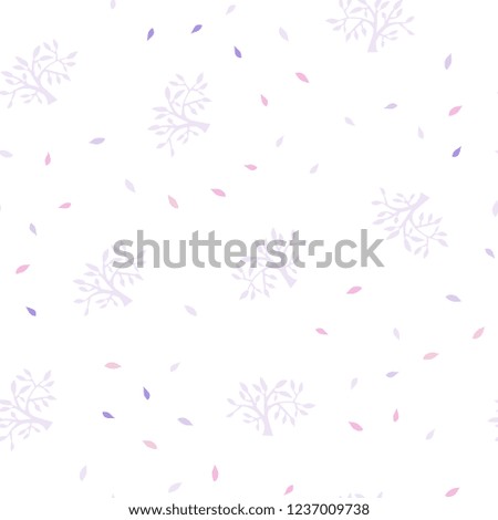 Light Purple, Pink vector seamless elegant wallpaper with leaves, branches. Modern abstract illustration with leaves and branches. Texture for window blinds, curtains.