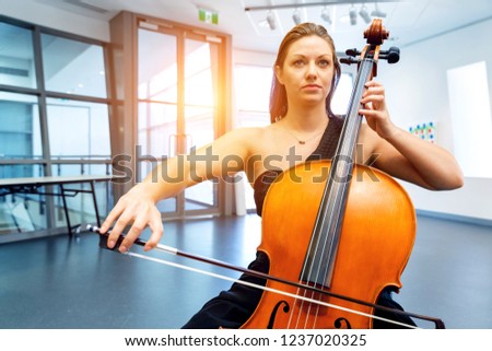 Woman playing cello