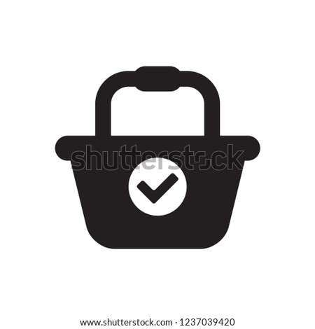 shopping basket icon in trendy flat design 