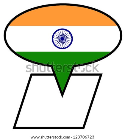 Map marker with India flag