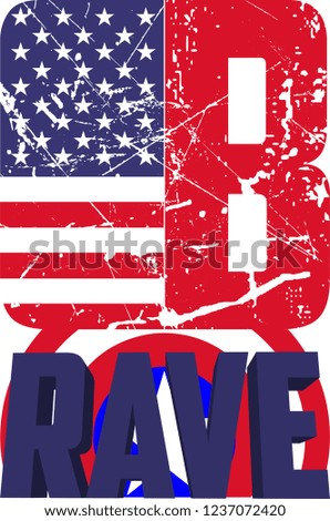 American Flag With Brave Mention Vector