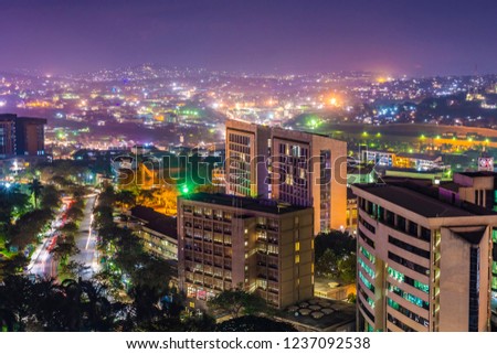 Kampala City by night Royalty-Free Stock Photo #1237092538