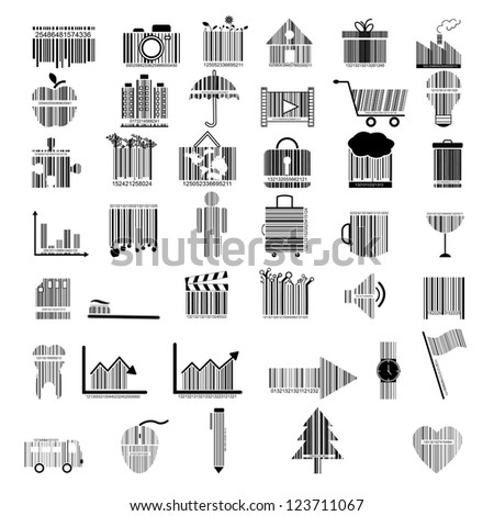 illustration of collection of barcode design