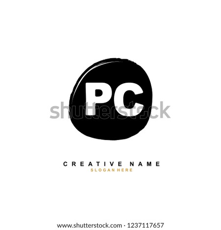 P C PC Initial logo template vector. Letter logo concept