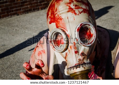 Scary Zombie Apocalypse with Gas Mask