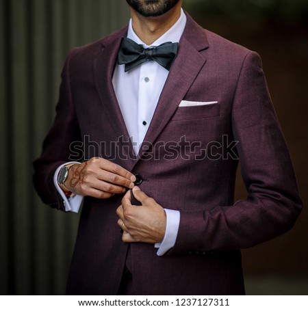  Indian groom reception suit dess Royalty-Free Stock Photo #1237127311