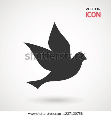 Bird icon flat. Illustration isolated vector sign symbol