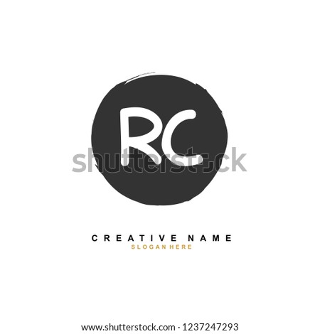 R C RC Initial logo template vector. Letter logo concept