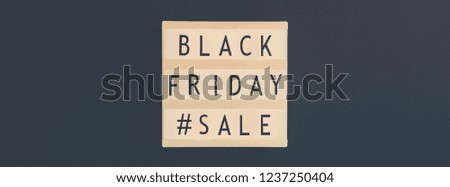 Creative Top view flat lay promotion composition Black friday sale text on white lightbox black background copy space Template Black friday sale mockup fall thanksgiving advertising Long wide banner