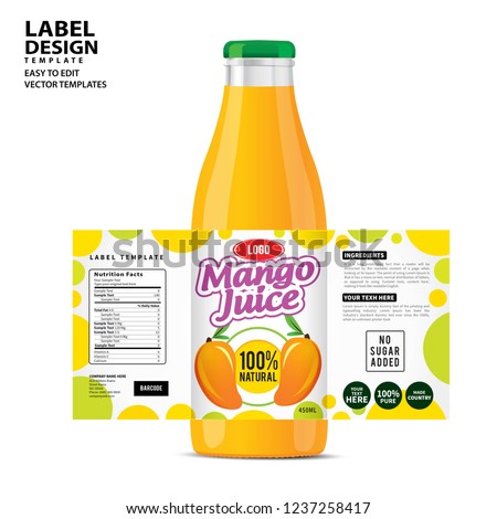 Bottle label, Package template design, Label design, mock up design label template Royalty-Free Stock Photo #1237258417