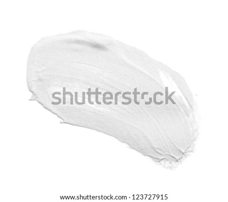 smear paint or cream isolated on white background Royalty-Free Stock Photo #123727915