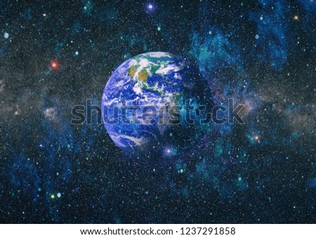 Earth in the outer space collage. Abstract wallpaper. Our home. Elements of this image furnished by NASA