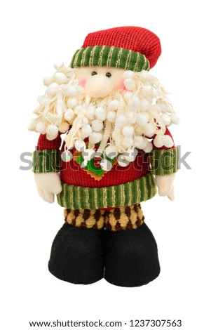 Isolated Santa Klaus toy on a white background