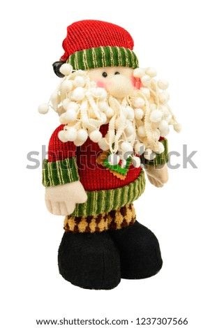 Isolated Santa Klaus toy on a white background