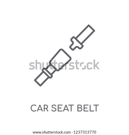 car seat belt or safety belt linear icon. Modern outline car seat belt or safety belt logo concept on white background from car parts collection.