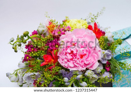 Spring bridal bouquet flowers background 
