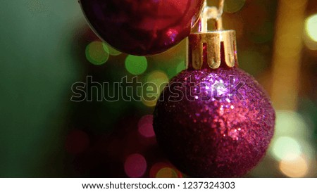 Decorated Christmas tree on blurred background. Merry Christmas