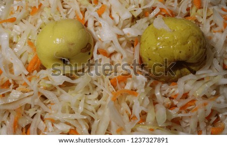 Sauerkraut close up .