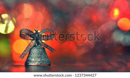 Christmas and New Year holidays abstract background, winter season. Christmas greeting card with ornaments and lights.
