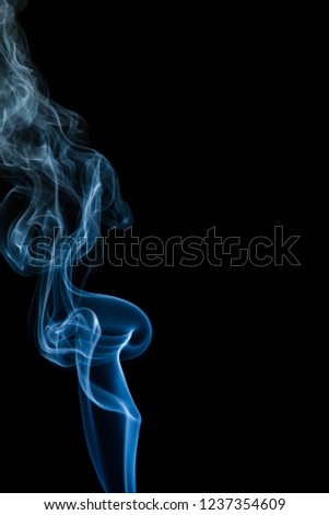 wavy blue smoke on a black background