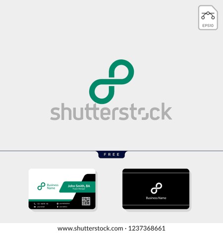 infinity logo template for corporate vector illustration, business card design template include
