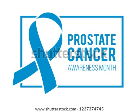Banner for Prostate cancer awareness month in nowember. Poster with blue ribbon. Design template for poster. illustration.