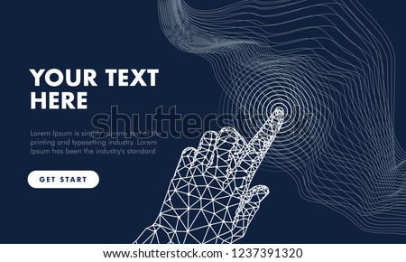 Touch the future arows analytics. Innovations robot systems hand and protection in innovations systems. Сomputers construction of analytical graphics. Abstract illustration on analysis structure. Royalty-Free Stock Photo #1237391320