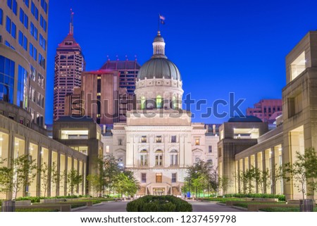 Indiana State Capitol Building in Indianapolis, Indiana, USA.