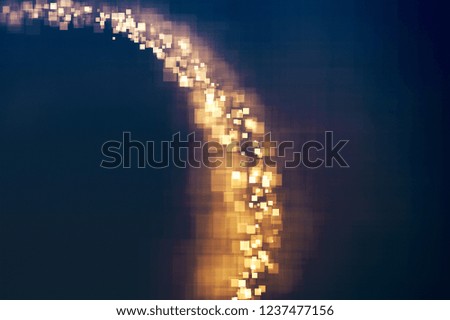 Glitter lights glittering background. Defocused bokeh squares. Illustration