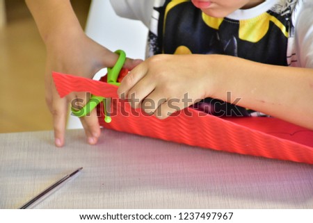 scissor paper on the table, 