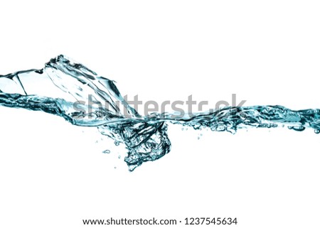 water splash and bubbles isolated on white background.