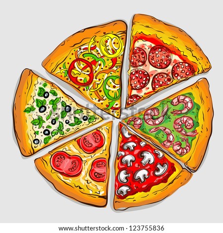 illustration of tasty pizza