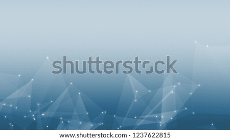 Abstract technology and science polygonal space low poly dark background Tone blue gray with connecting dots and lines.
