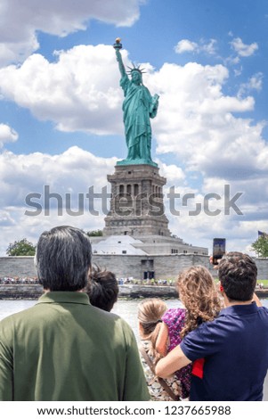 Statue Of Liberty with tourists