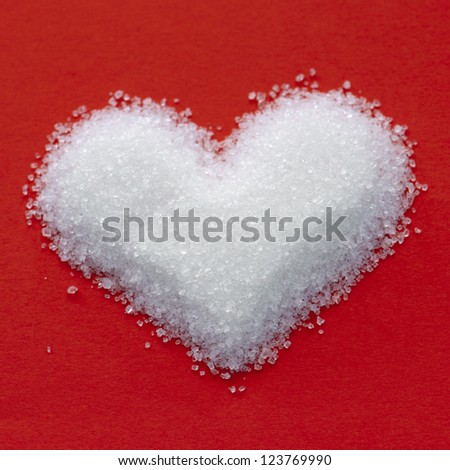 Valentine heart from sweet sugar. Royalty-Free Stock Photo #123769990