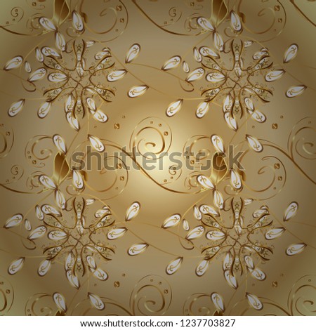 Golden elements on colors. Seamless oriental ornament in the style of baroque. Traditional classic vector golden seamless pattern.
