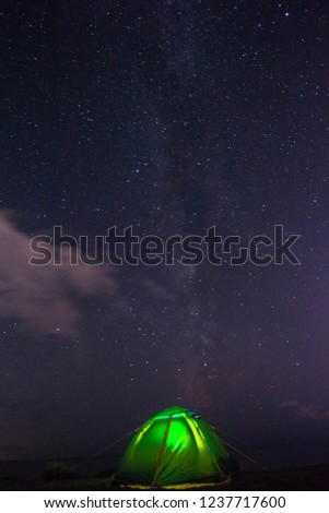 Milky Way over the tent