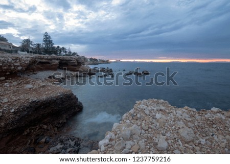 Stormy sunset in Denia Alicante province Spain